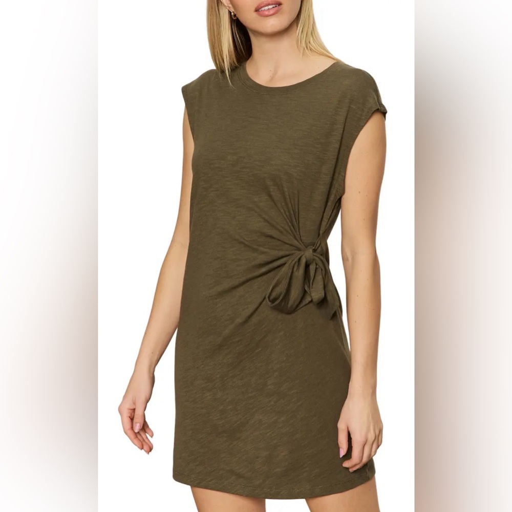 Sanctuary Stripe Side Tie Organic Cotton Blend T-Shirt Dress Size M NWT